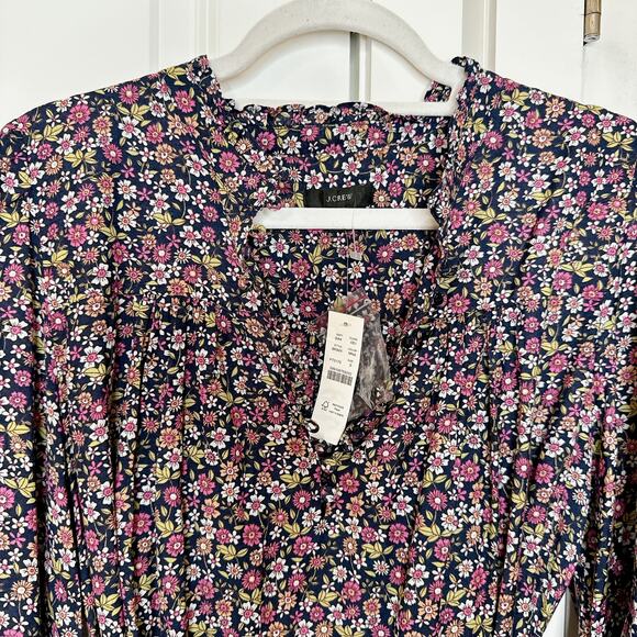 J.CREW -NWT- Button-Up Mini Dress Ditsy Floral Sunny Meadows | Small - Picture 12 of 15